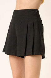Mittoshop Side Invisible Zipper Pleated Shorts OutfitFlow
